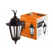 Светильник садово-парковый НСУ 06-60-001 60Вт ЛН/КЛЛ/LED Е27 IP44 шестигранник, подвес, пластик, медь  SQ0330-0723  TDM