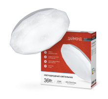 Светильник светодиодный серии DECO 36Вт 230В 6500К 2340лм 350х55мм ДАЙМОНД  4690612033730  IN HOME