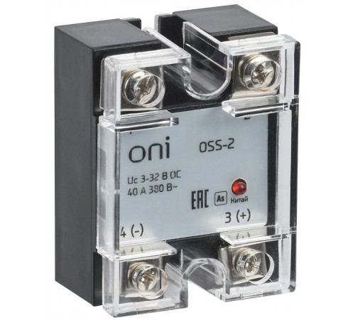 Реле твердотельное OSS-2 40А 380В AC 3-32В DC ONI  OSS-2-3-40-B  ONI