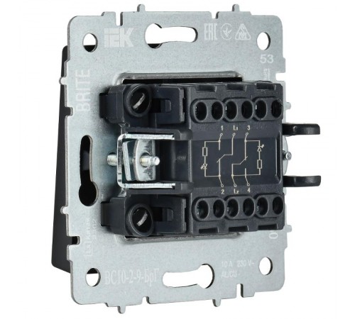 BRITE Выключ. 2-кл. с инд. отел. 10А ВС10-2-9-БрГ граф.  BR-V20-2-10-K53  IEK