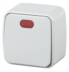 3-102-01 Intro Выключатель с подсветкой, 10А-250В, IP20, ОУ, Polo, белый  Б0036093  Intro