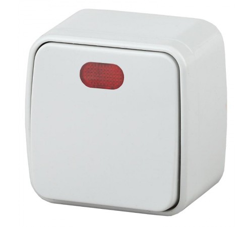 3-102-01 Intro Выключатель с подсветкой, 10А-250В, IP20, ОУ, Polo, белый  Б0036093  Intro