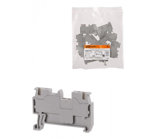 Зажим клеммный безвинтовой ЗКБ быстрого зажима 1,5 мм2 17,5А серый (Ph-C PT 1,5/S)  SQ0822-0159  TDM