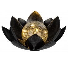 Садовый светильник Лотос (2 в 1) ERASF22-52 на солнечной батарее, стекло кракле, 20LED, 27*27*12 см  Б0057657  ЭРА