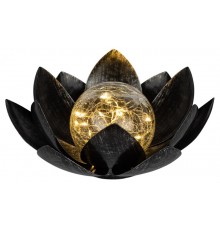 Садовый светильник Лотос (2 в 1) ERASF22-52 на солнечной батарее, стекло кракле, 20LED, 27*27*12 см  Б0057657  ЭРА