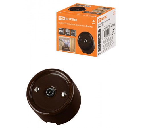 Розетка TV оконечная коричневая "Болонь"  SQ1820-0453  TDM