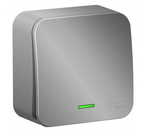 Blanca Алюминий О/У с изолирующей пластиной Переключатель 1-клавишный с подсветкой 10А, 250B  BLNVA106113  SE