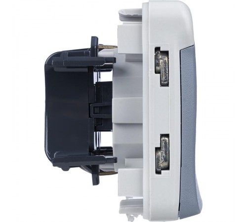 Plexo Серый Розетка с/з с крышкой винтовой зажим IP55  069571  Legrand