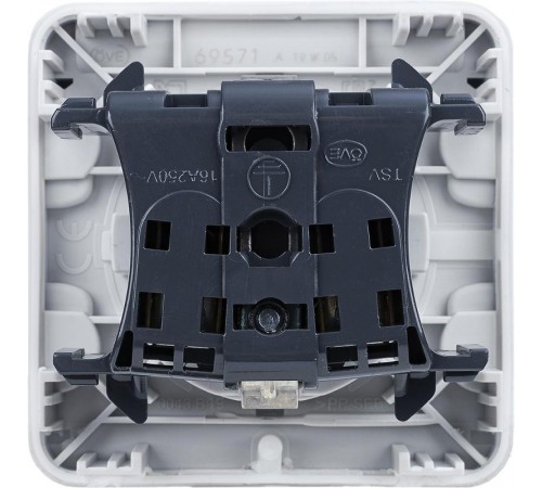 Plexo Серый Розетка с/з с крышкой винтовой зажим IP55  069571  Legrand