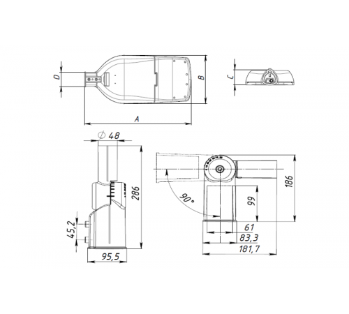 Светильник светодиодный ДКУ FREGAT LED 55 (W1) 52Вт 4000K G2  IP66  1426003490  Световые Технологии