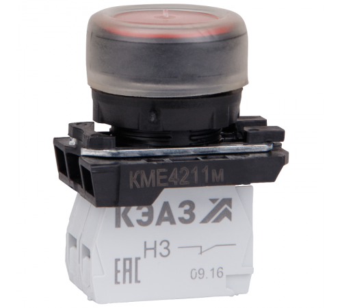 Кнопка КМЕ4211м-красный-1но+1нз-цилиндр-IP65  248244  КЭАЗ