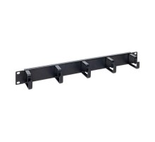 Кабельный органайзер TERACOM PRO 1U 5 колец чёрный  TRP-1CO-5R-M-BK  EKF