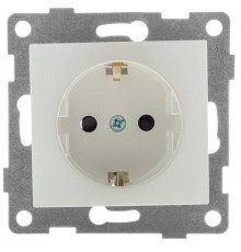 Bravo Розетка 1-ой с/з с з/ш, СУ , 16А, 250В, жемчуг  С10Р4-028  GUSI Electric