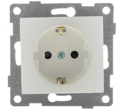 Bravo Розетка 1-ой с/з с з/ш, СУ , 16А, 250В, жемчуг  С10Р4-028  GUSI Electric