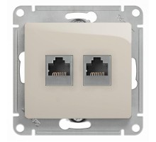 Glossa Молочный Розетка 2-ая RJ11+RJ45, кат.5E  GSL000985  SE