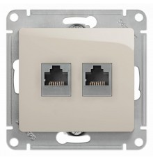 Glossa Молочный Розетка 2-ая RJ11+RJ45, кат.5E  GSL000985  SE