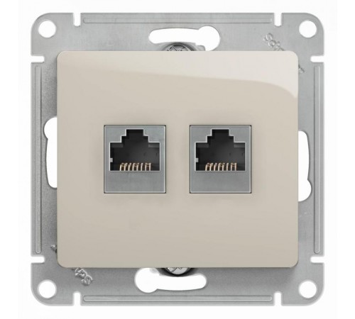 Glossa Молочный Розетка 2-ая RJ11+RJ45, кат.5E  GSL000985  SE