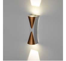 Декоративная подсветка WL43 WH+GD светодиодная 6Вт 3500К белый/золото IP54 для интерьера, фасадов зданий  Б0054423  ЭРА