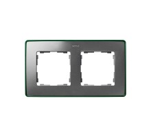 Simon 82 Рамка декоративная, 2 поста, Select, S82 Detail, алюминий-зеленый металлик  8201620-253  Simon