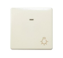 Simon 27 Выключатель 1-кл кнопочный с подсветкой, с пиктограммой "лампа", широкий модуль, 10А 250В,  27161-62  Simon