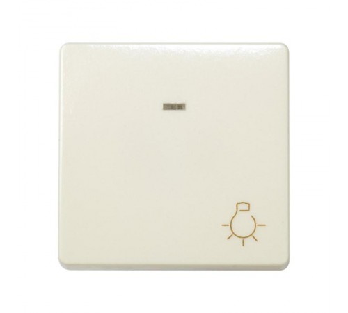 Simon 27 Выключатель 1-кл кнопочный с подсветкой, с пиктограммой "лампа", широкий модуль, 10А 250В,  27161-62  Simon