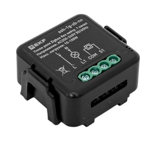 Умное реле в подрозетник 1-канальное без нейтрали Zigbee EKF Connect Select  ssh-1g-zb-nn  EKF
