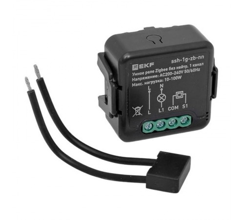 Умное реле в подрозетник 1-канальное без нейтрали Zigbee EKF Connect Select  ssh-1g-zb-nn  EKF