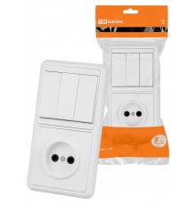 Блок комбинированный БКВР 3-х кл. выкл + розетка  SQ1813-0012  TDM