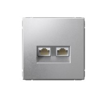 ArtGallery Алюминий Розетка двойная компьютерная RJ45+RJ45, кат.6А, механизм  GAL000388  SE