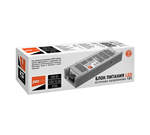 Драйвер для светодиодной ленты LED BSPS 200Вт 12В IP20  2859433A  Jazzway