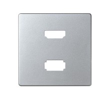 Накладка для розетки HDMI + USB 2.0 для передачи данных цвета холодный алюминий S82 Detail  8201095-093  Simon