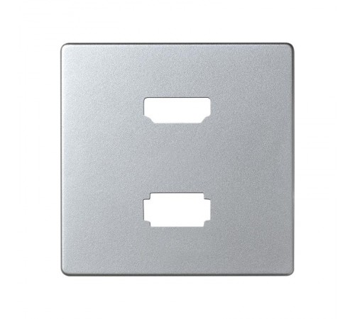 Накладка для розетки HDMI + USB 2.0 для передачи данных цвета холодный алюминий S82 Detail  8201095-093  Simon