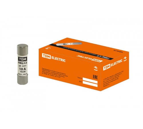 Вставка плавкая ПВЦ-С2 10х38 aR (быстродействующая) 10А  SQ0729-0042  TDM