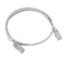 Патч-корд TERACOM Cat.5E (1Гбит/с) неэкранированный UTP оболочка PVC серый (1м)  TRC-5EUTP-PVC-1M-GY  EKF
