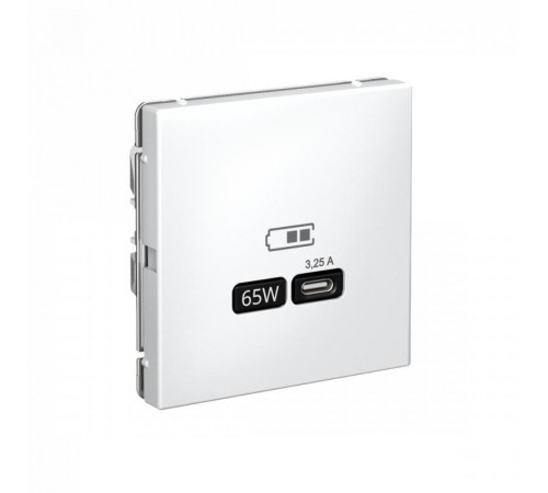 ArtGallery Белый Розетка USB тип-С 65Вт высокоскор.заряд. QC, PD, механизм  GAL000127  SE