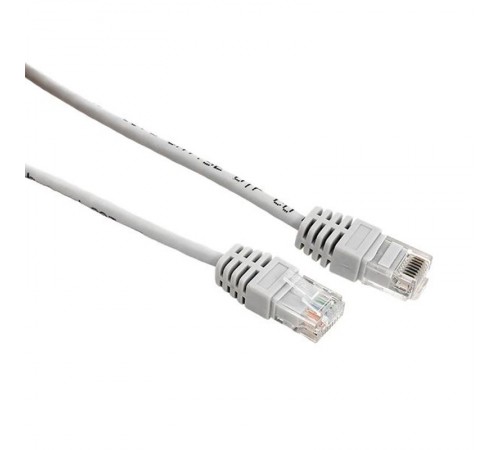 Патч-корд TERACOM Cat.5E (1Гбит/с) неэкранированный UTP оболочка PVC серый (1м)  TRC-5EUTP-PVC-1M-GY  EKF