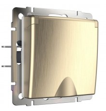 W1171210/ Электроустановочные изделия - Розетка влагозащ. с зазем. с защит. крышкой и шторками (шампань рифленый)  a051416  Werkel