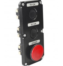 ПКЕ 112-3 У3, 10А, 660В, 3 элемента, чёрный цилиндр и красный гриб, в нишу, IP40, пост управления  (ЭТ)  ET519055  Электротехник