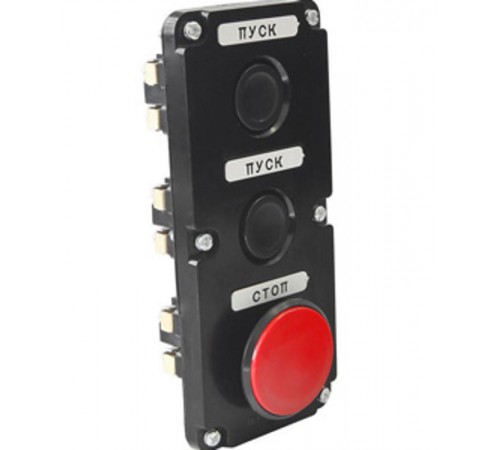 ПКЕ 112-3 У3, 10А, 660В, 3 элемента, чёрный цилиндр и красный гриб, в нишу, IP40, пост управления  (ЭТ)  ET519055  Электротехник