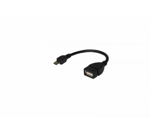 USB кабель OTG micro USB на USB шнур 0.15 м черный  18-1182  REXANT