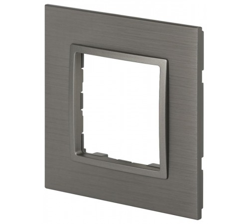 Рамка для розеток и выключателей Elegance 14-5201-16 на 1 пост, металл, титан  Б0065842  ЭРА