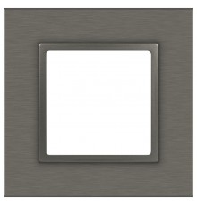 Рамка для розеток и выключателей Elegance 14-5201-16 на 1 пост, металл, титан  Б0065842  ЭРА