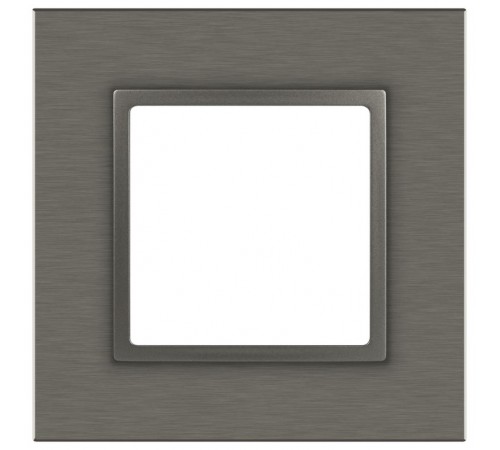 Рамка для розеток и выключателей Elegance 14-5201-16 на 1 пост, металл, титан  Б0065842  ЭРА