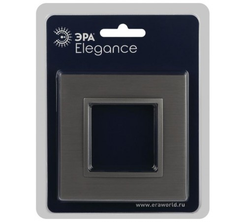 Рамка для розеток и выключателей Elegance 14-5201-16 на 1 пост, металл, титан  Б0065842  ЭРА