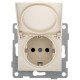 Bravo Розетка 1-ой с/з с з/ш и крышкой, СУ , 16А, 250В, беж  С10Р91-003  GUSI Electric