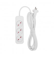 Удлинитель STANDARD 3 гнезда, 3м, 2х1,0мм, б/з, белый  13-4007  REXANT