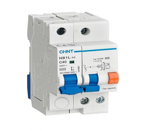 Выключатель автоматический дифференциального тока NB1L 1P+N C16 30mA тип AС 6kA (36mm) (R)  197935  CHINT