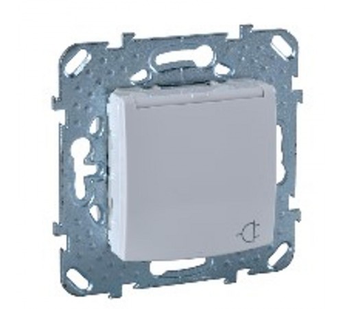 Unica Белый Розетка 1-ая с/з, с крышкой и защитными шторками, винт.зажим  MGU5.037.18TAZD  Schneider Electric