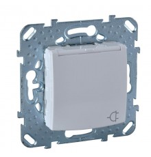 Unica Белый Розетка 1-ая с/з, с крышкой и защитными шторками, винт.зажим  MGU5.037.18TAZD  Schneider Electric