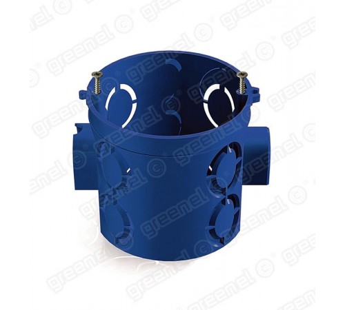 Коробка установочная 68х62 (200шт) с саморезами СИНЯЯ  GE40011-08  GREENEL